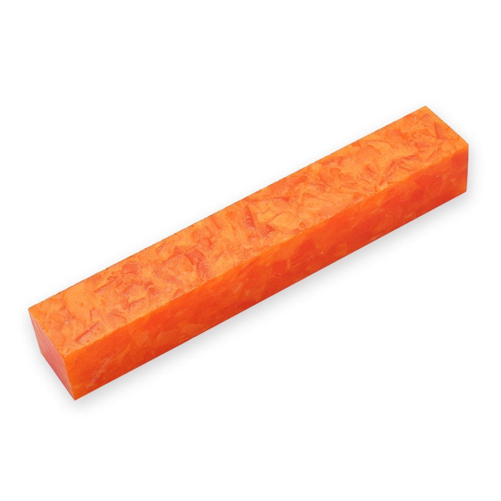 Pen blank - Acryl - 130x20x20 mm - Orange mit weißer Marmorierung - Pfeifenecke